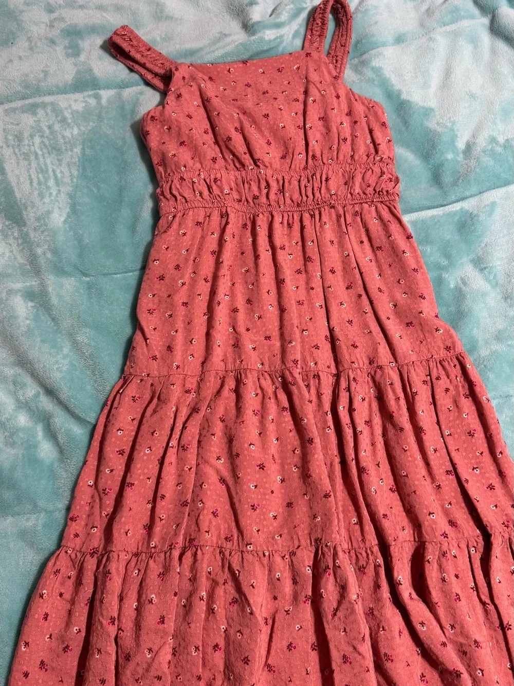 Cat & Jack Rose Pink Floral Tiered Sundress